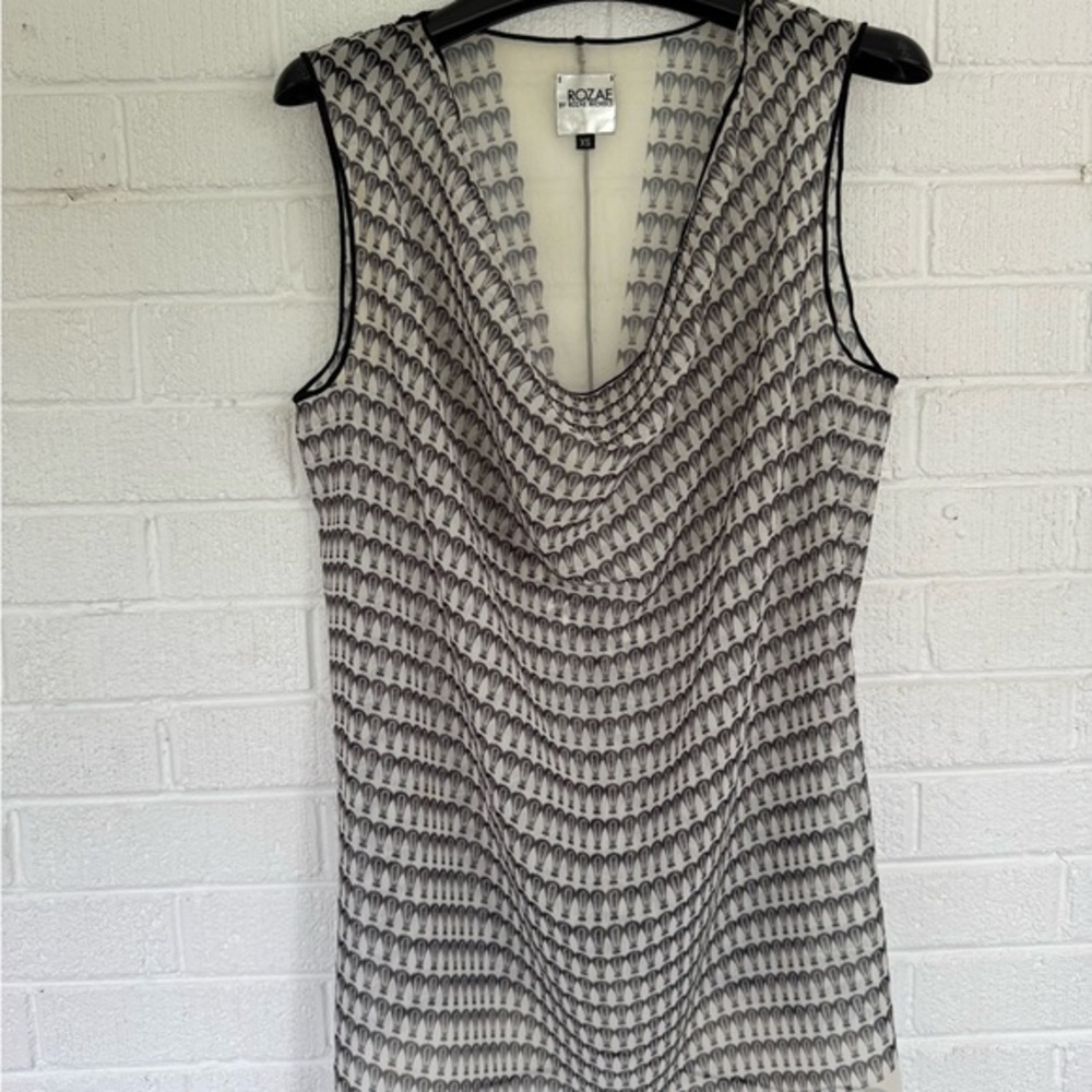 Rozae Nichols Black and White Patterned Blouse